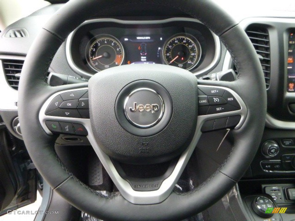 2014 Jeep Cherokee Trailhawk 4x4 Morocco - Black Steering Wheel Photo #88095645