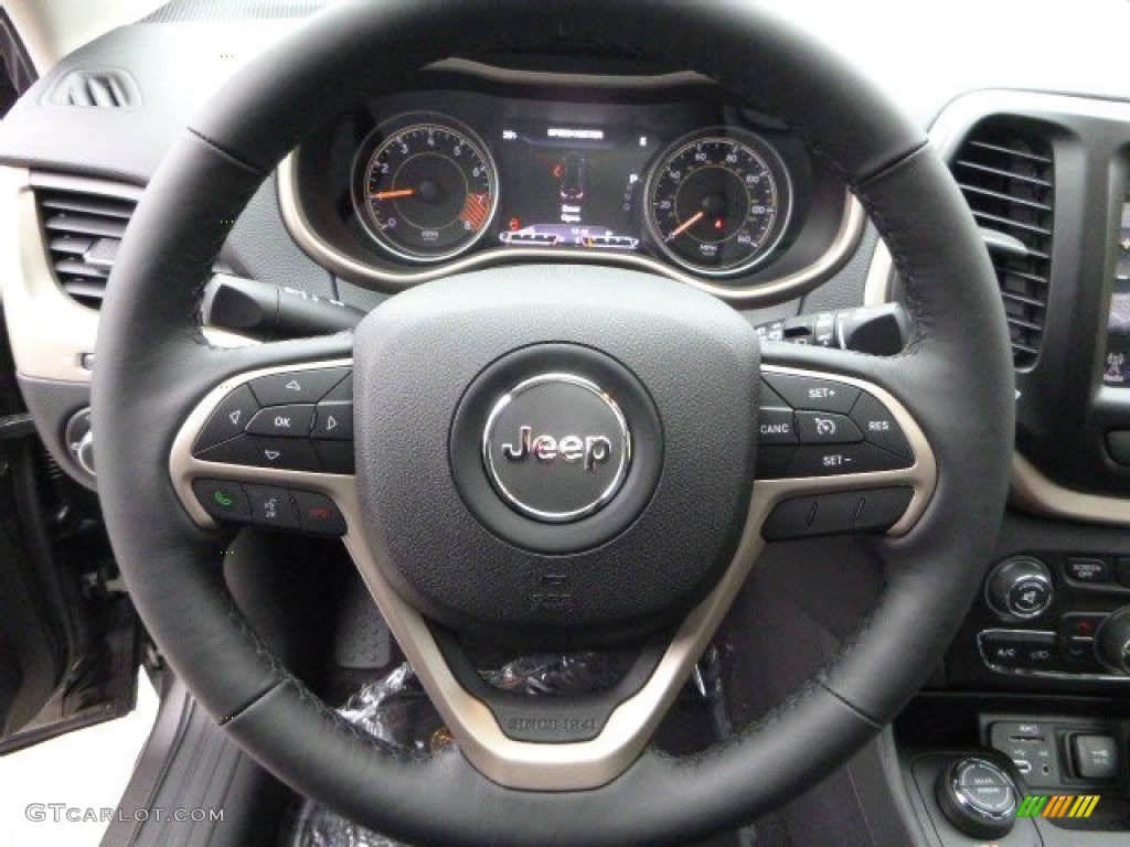 2014 Jeep Cherokee Limited 4x4 Morocco - Black Steering Wheel Photo #88097349