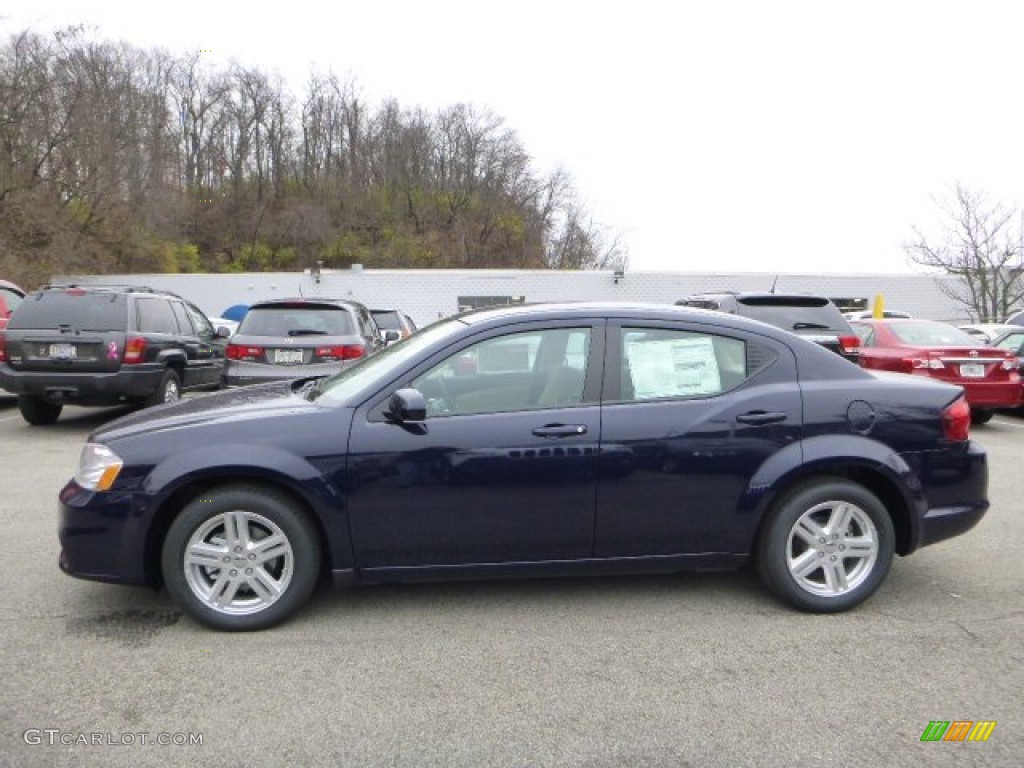 2014 Avenger SXT - True Blue Pearl / Black/Light Frost Beige photo #2