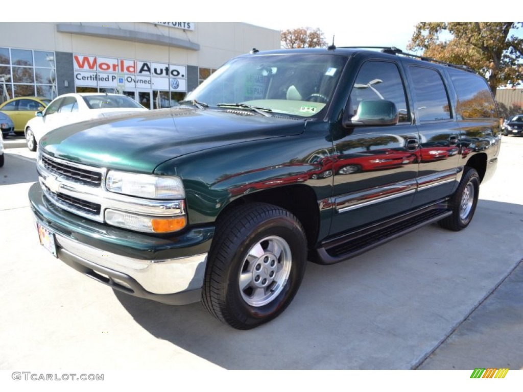 2003 Suburban 1500 LT - Dark Green Metallic / Tan/Neutral photo #1