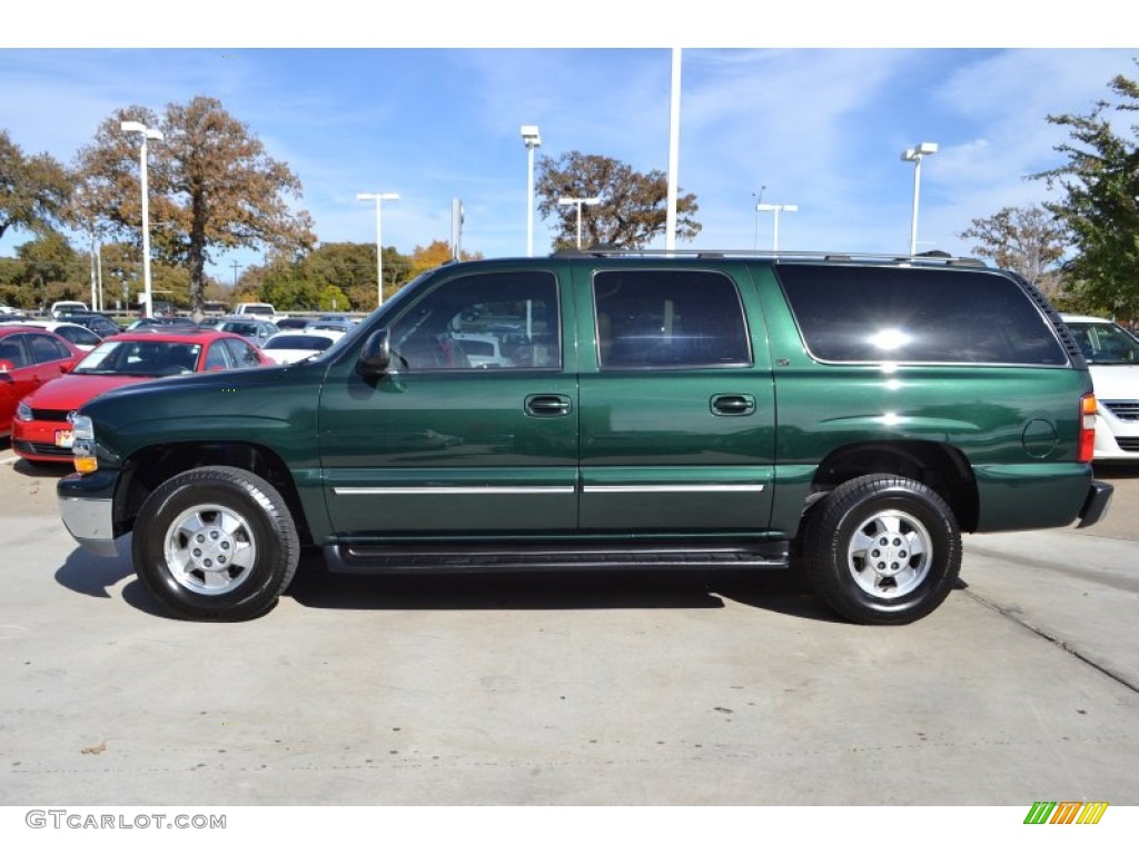 2003 Suburban 1500 LT - Dark Green Metallic / Tan/Neutral photo #2