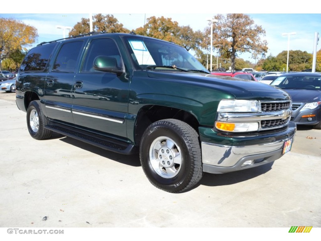 2003 Suburban 1500 LT - Dark Green Metallic / Tan/Neutral photo #7