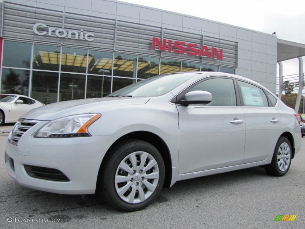 2013 Sentra S - Brilliant Silver Metallic / Charcoal photo #1