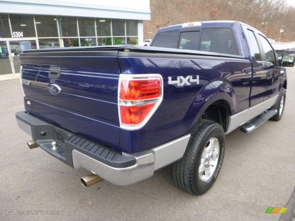 2010 F150 XLT SuperCab 4x4 - Dark Blue Pearl Metallic / Tan photo #2