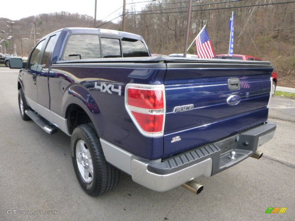2010 F150 XLT SuperCab 4x4 - Dark Blue Pearl Metallic / Tan photo #4