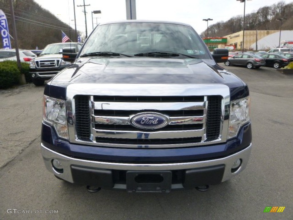 2010 F150 XLT SuperCab 4x4 - Dark Blue Pearl Metallic / Tan photo #7