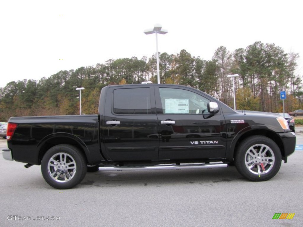 Galaxy Black 2014 Nissan Titan SL Heavy Metal Chrome Edition Crew Cab Exterior Photo #88105304