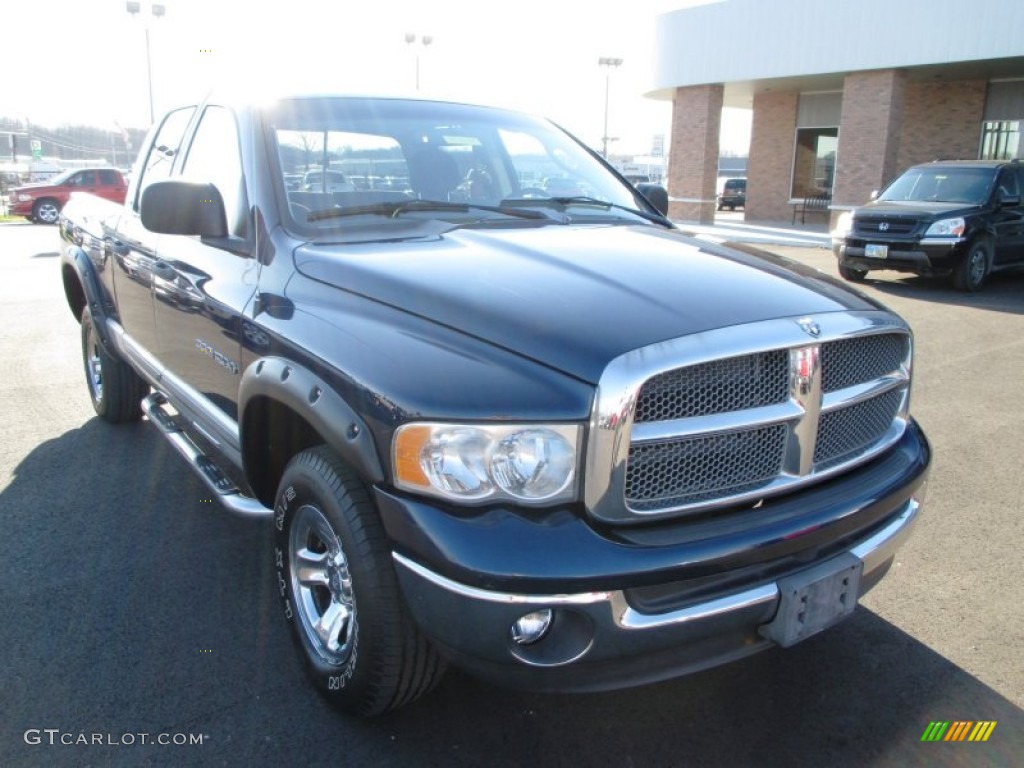 2002 Ram 1500 SLT Quad Cab 4x4 - Patriot Blue Pearlcoat / Dark Slate Gray photo #2