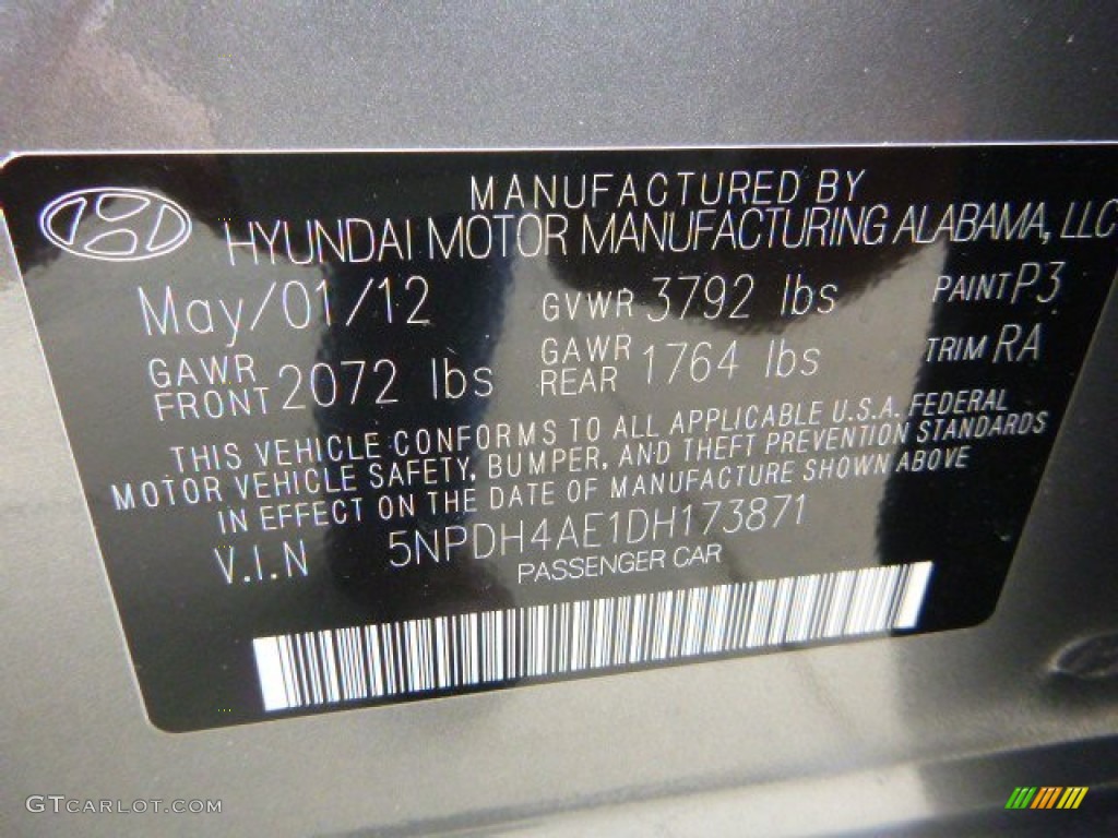 2013 Elantra Limited - Gray / Gray photo #24