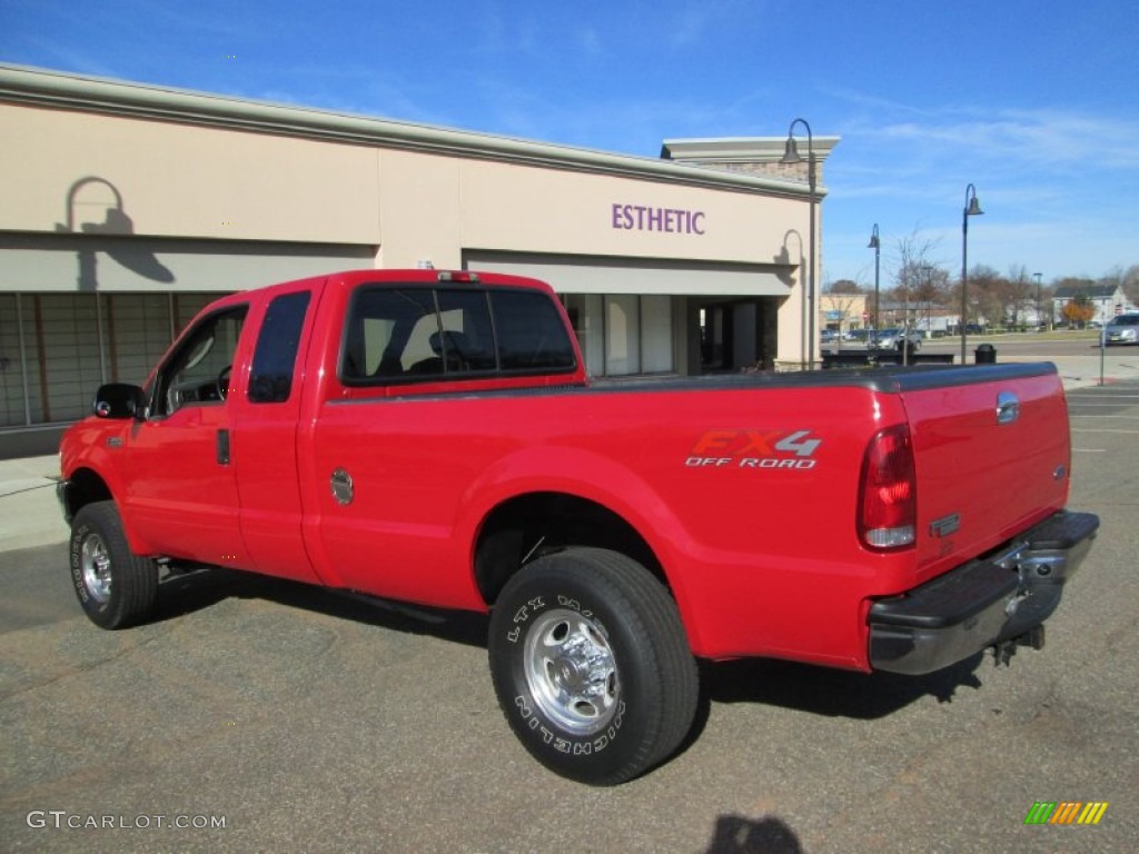 2004 F250 Super Duty XLT SuperCab 4x4 - Red / Medium Flint photo #5