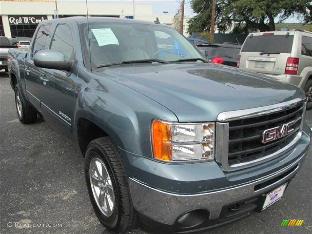 2010 Sierra 1500 SLT Crew Cab 4x4 - Stealth Gray Metallic / Dark Titanium/Light Titanium photo #1