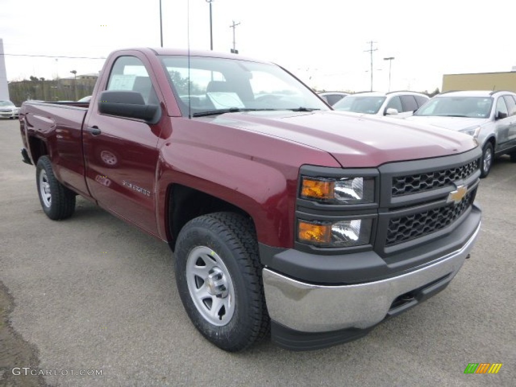 Deep Ruby Metallic 2014 Chevrolet Silverado 1500 WT Regular Cab 4x4 Exterior Photo #88114193