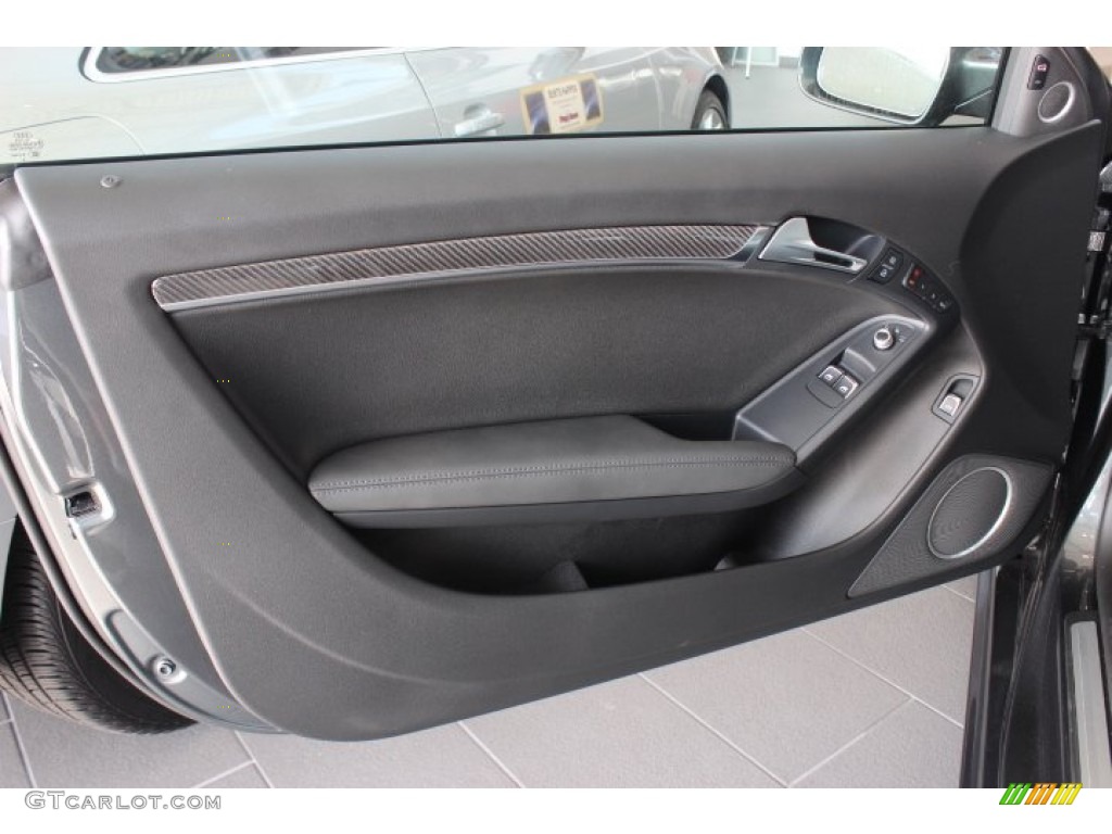 2014 Audi RS 5 Coupe quattro Black Perforated Milano Leather Door Panel Photo #88116833