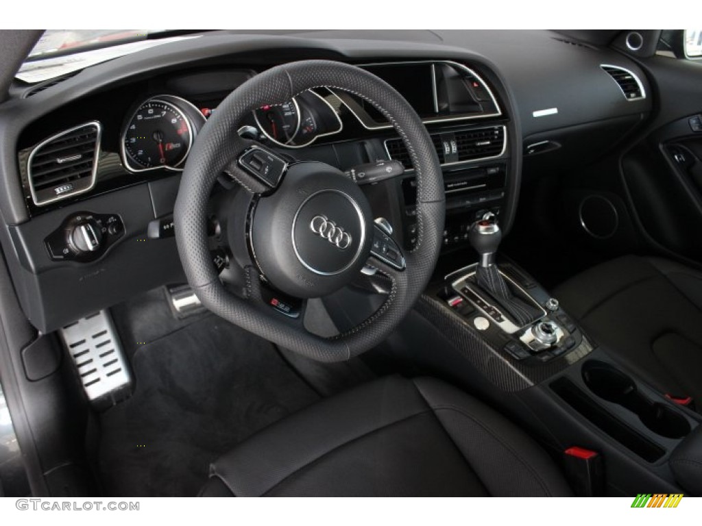 Black Perforated Milano Leather Interior 2014 Audi RS 5 Coupe quattro Photo #88116878
