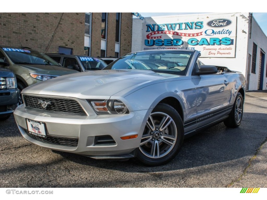 2010 Mustang V6 Premium Convertible - Sterling Grey Metallic / Stone photo #1