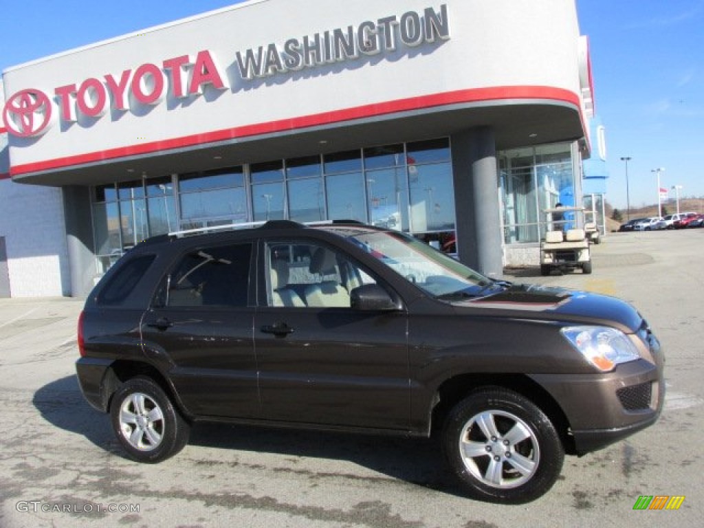 2009 Sportage LX - Smokey Brown / Beige photo #2