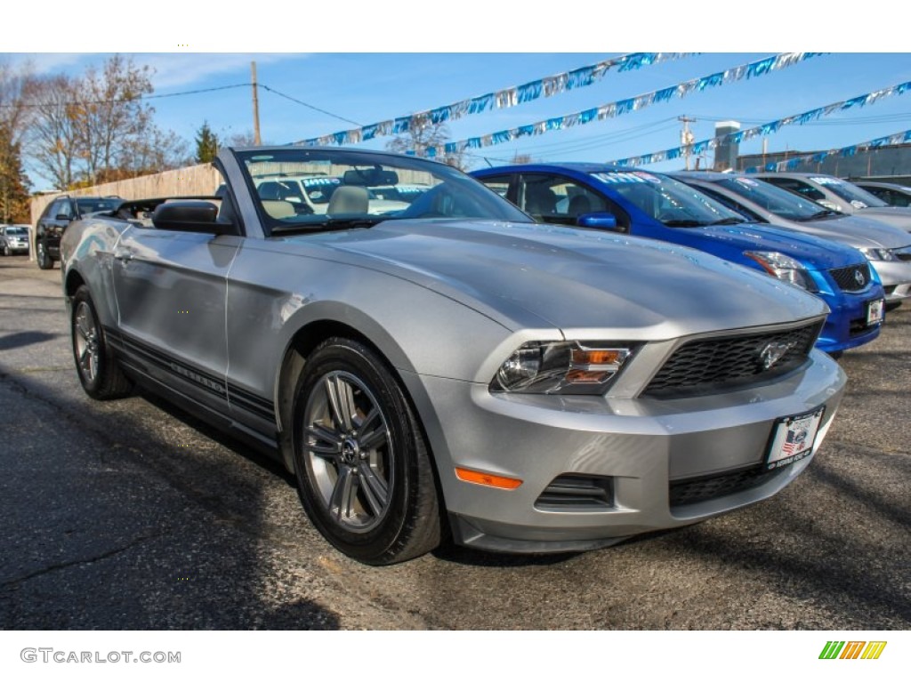 2010 Mustang V6 Premium Convertible - Sterling Grey Metallic / Stone photo #6