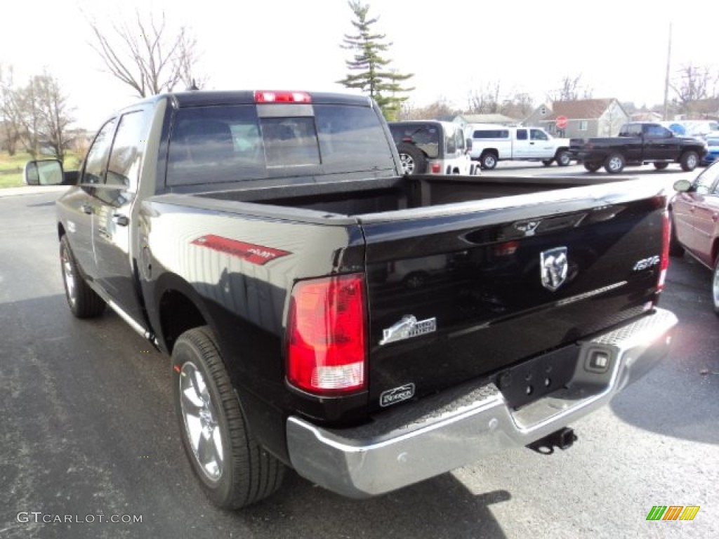 2014 1500 Big Horn Crew Cab 4x4 - Black / Black/Diesel Gray photo #3