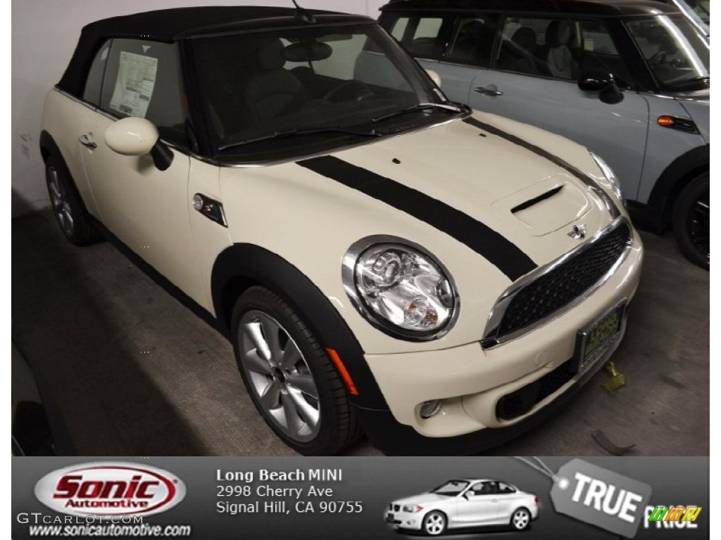 2014 Cooper S Convertible - Pepper White / Carbon Black photo #1