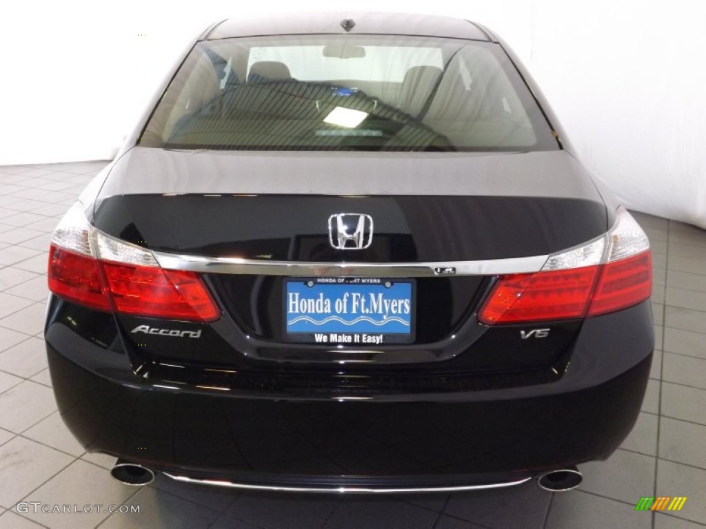 2014 Accord EX-L V6 Sedan - Crystal Black Pearl / Black photo #7