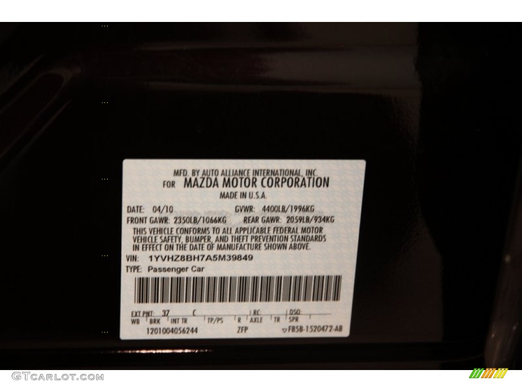 2010 MAZDA6 i Sport Sedan - Black Cherry Metallic / Black photo #17