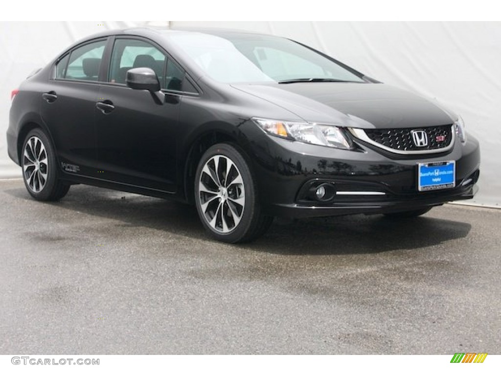 2013 Civic Si Sedan - Crystal Black Pearl / Black photo #1