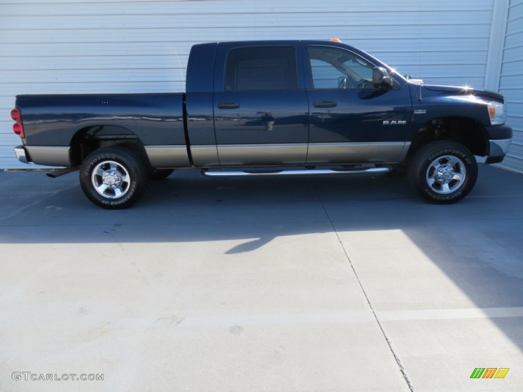 2008 Ram 1500 SLT Mega Cab 4x4 - Patriot Blue Pearl / Khaki photo #3