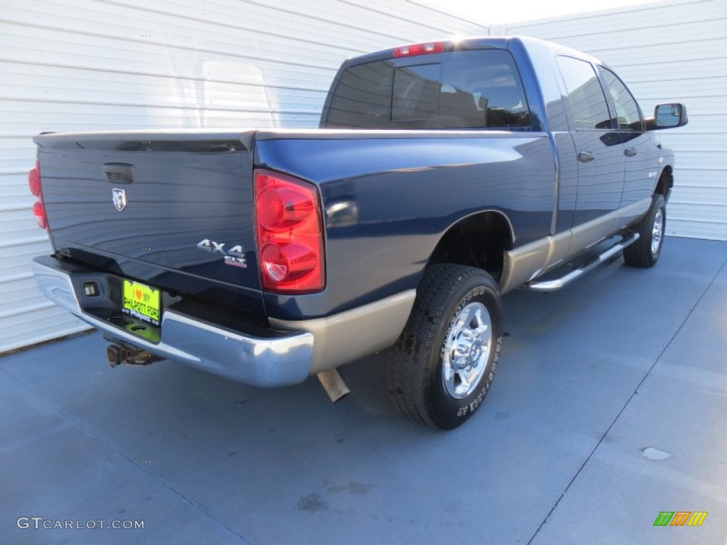 2008 Ram 1500 SLT Mega Cab 4x4 - Patriot Blue Pearl / Khaki photo #4