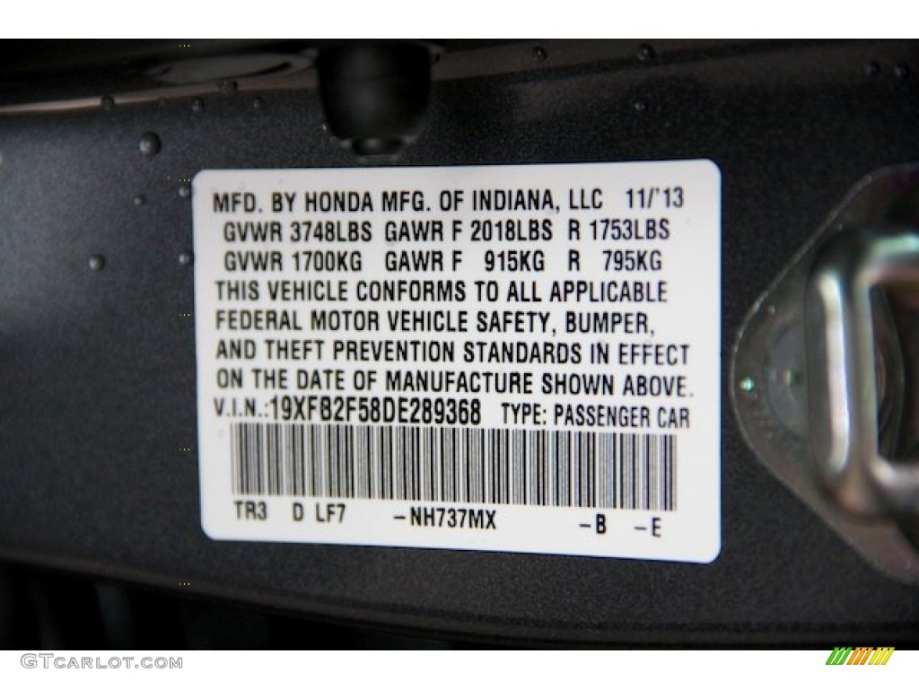 2013 Civic LX Sedan - Polished Metal Metallic / Gray photo #18