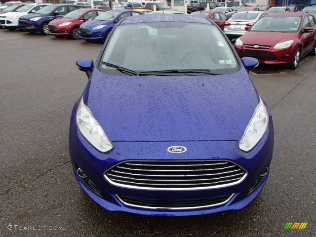 2014 Fiesta Titanium Hatchback - Performance Blue / Medium Light Stone photo #3