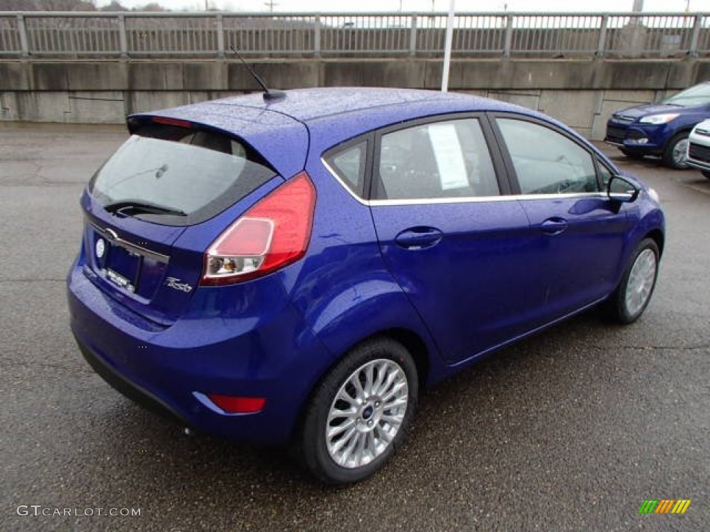 2014 Fiesta Titanium Hatchback - Performance Blue / Medium Light Stone photo #8
