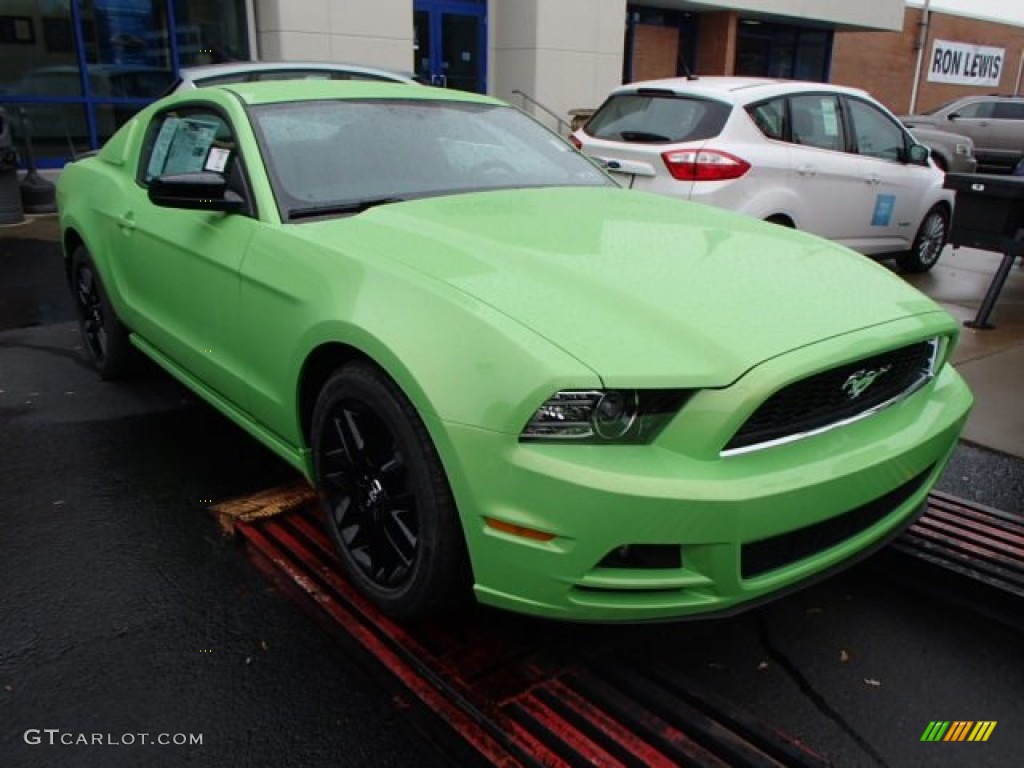 2014 Mustang V6 Coupe - Gotta Have it Green / Charcoal Black photo #2