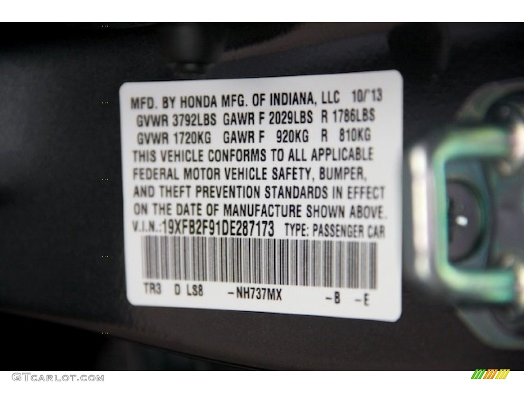 2013 Civic EX-L Sedan - Polished Metal Metallic / Gray photo #20