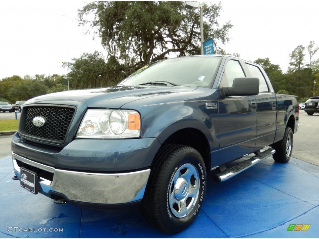 2006 F150 XLT SuperCrew 4x4 - Medium Wedgewood Blue Metallic / Tan photo #1