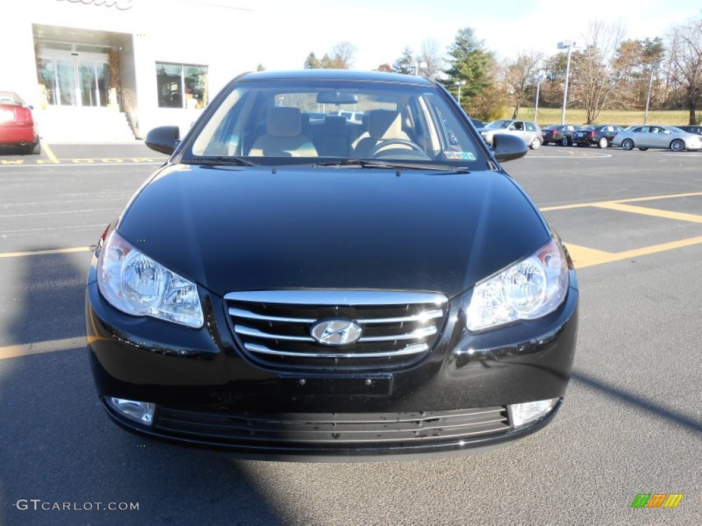2010 Elantra GLS - Ebony Black / Beige photo #2