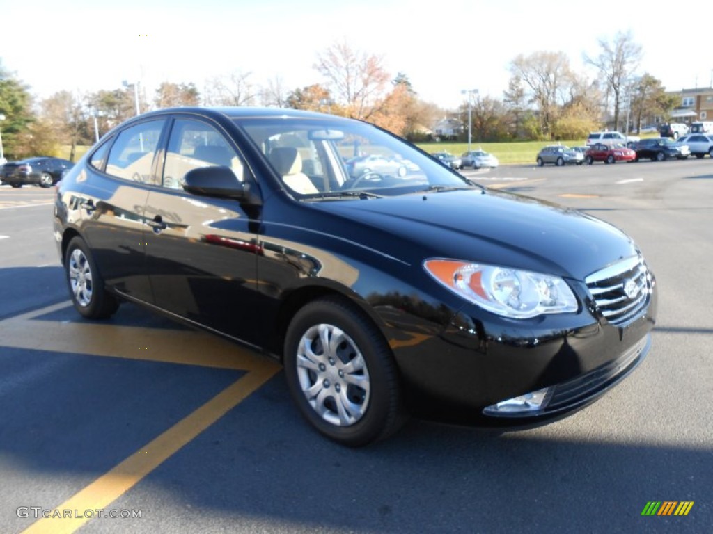 2010 Elantra GLS - Ebony Black / Beige photo #3