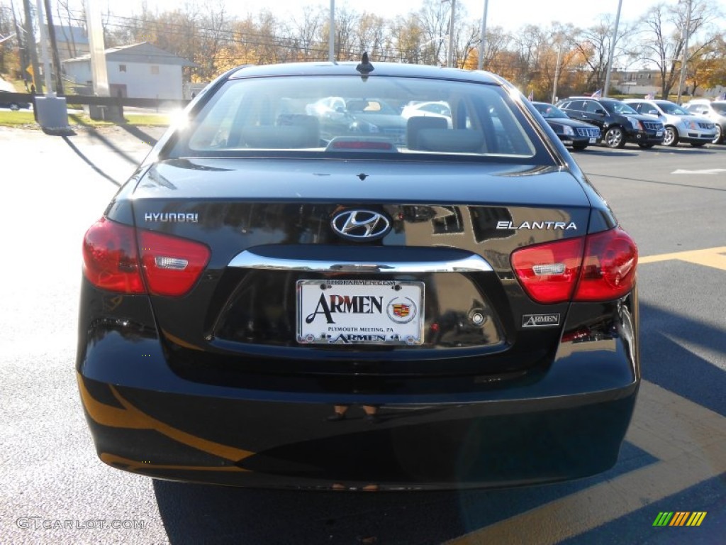 2010 Elantra GLS - Ebony Black / Beige photo #6