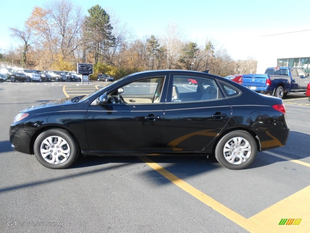 2010 Elantra GLS - Ebony Black / Beige photo #8