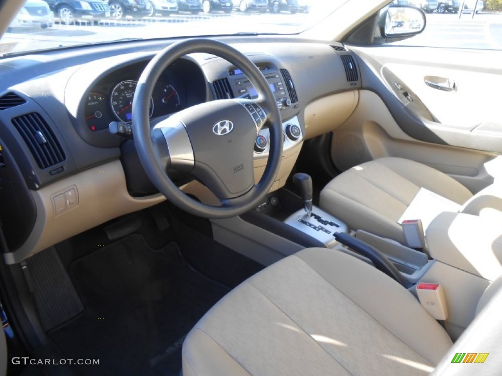 2010 Elantra GLS - Ebony Black / Beige photo #9