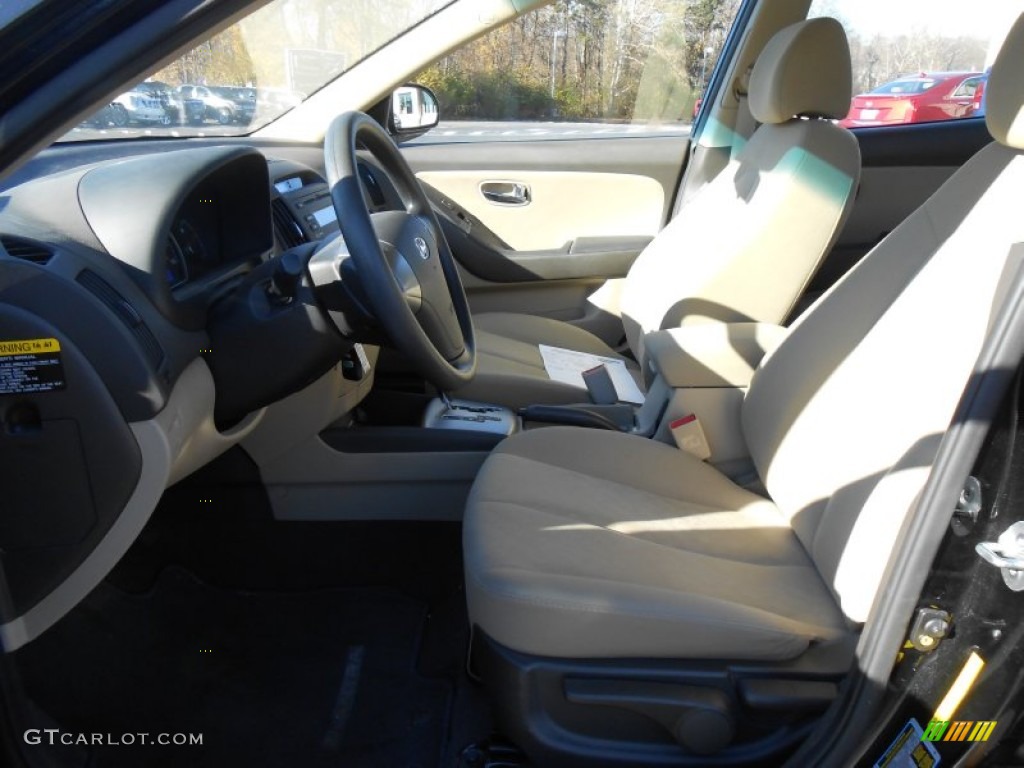 2010 Elantra GLS - Ebony Black / Beige photo #10