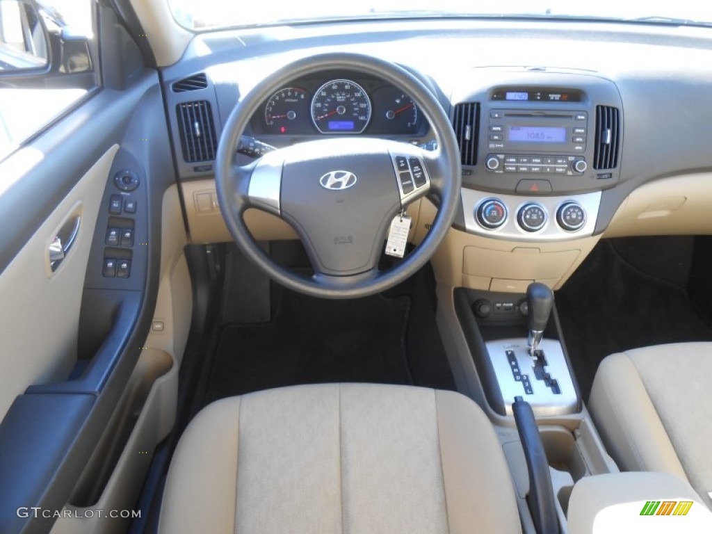 2010 Elantra GLS - Ebony Black / Beige photo #19