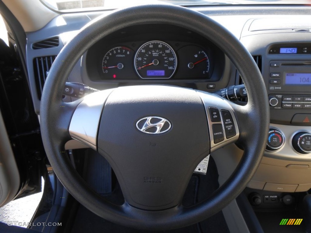 2010 Elantra GLS - Ebony Black / Beige photo #24