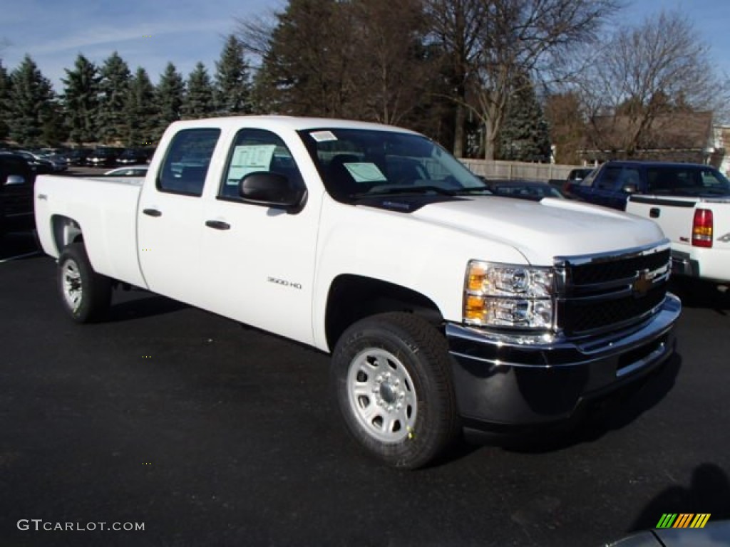 Summit White 2014 Chevrolet Silverado 3500HD WT Crew Cab 4x4 Exterior Photo #88142762