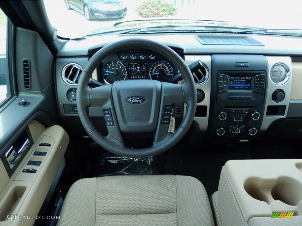 2014 Ford F150 XLT SuperCrew 4x4 Pale Adobe Dashboard Photo #88143092