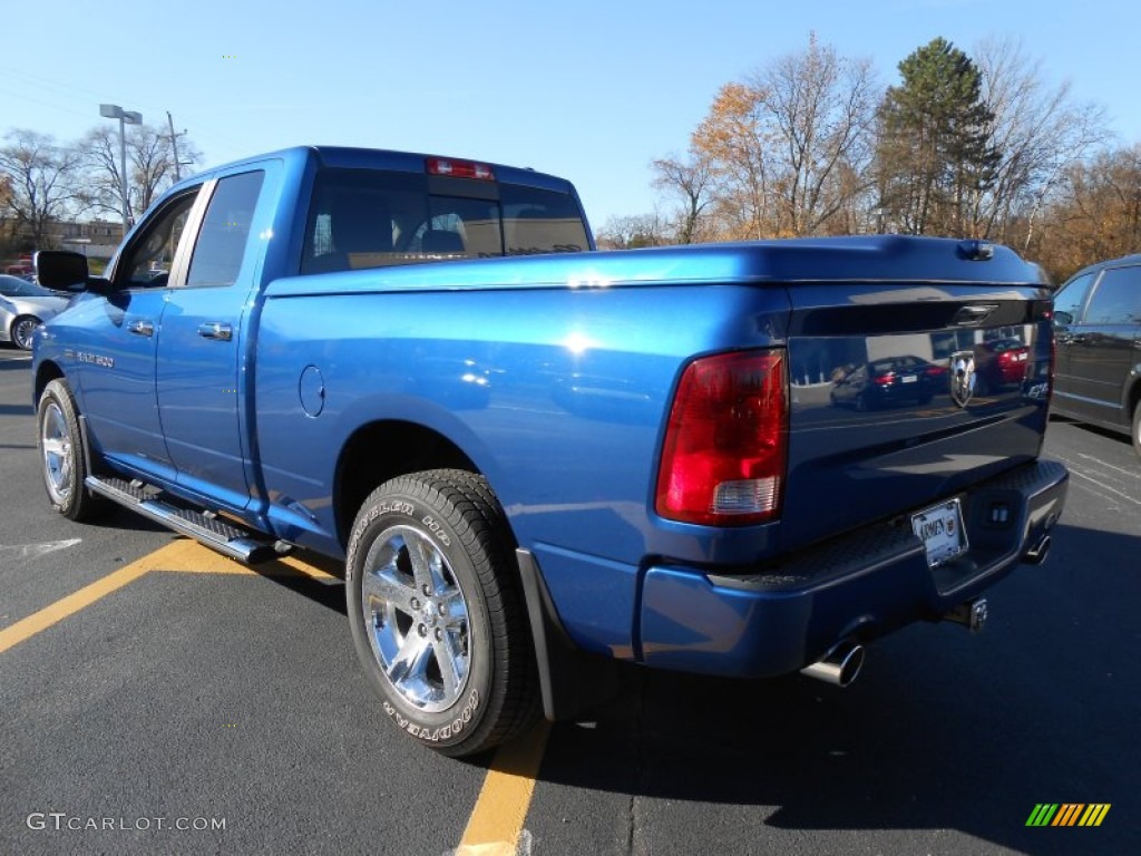 2011 Ram 1500 Sport Quad Cab 4x4 - Deep Water Blue Pearl / Dark Slate Gray/Medium Graystone photo #7