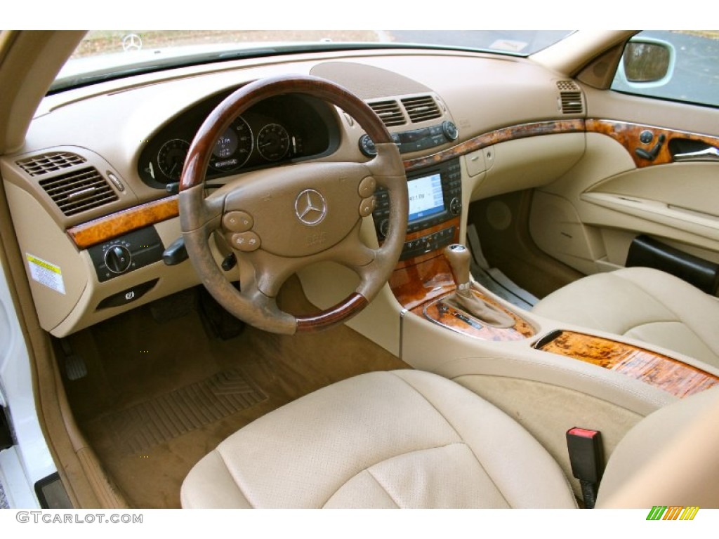 Sahara Beige/Black Interior 2008 Mercedes-Benz E 350 4Matic Sedan Photo #88144481