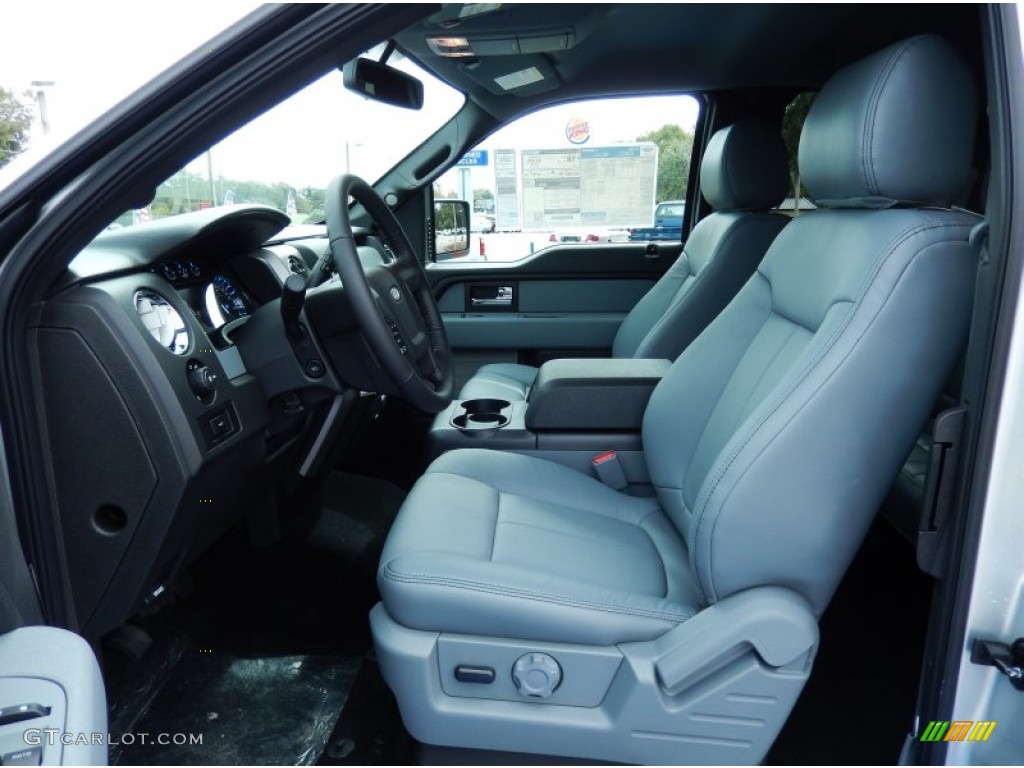 Steel Grey Interior 2014 Ford F150 Lariat SuperCab Photo #88145840