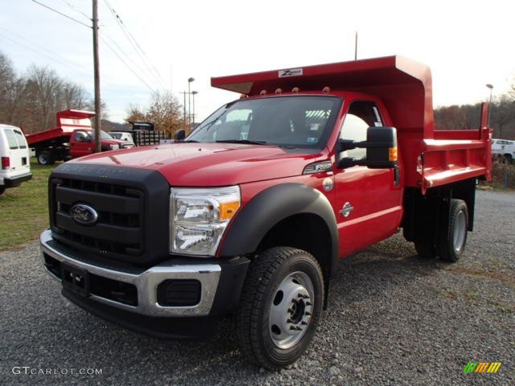 Vermillion Red 2014 Ford F550 Super Duty XL Regular Cab 4x4 Dump Truck Exterior Photo #88148725