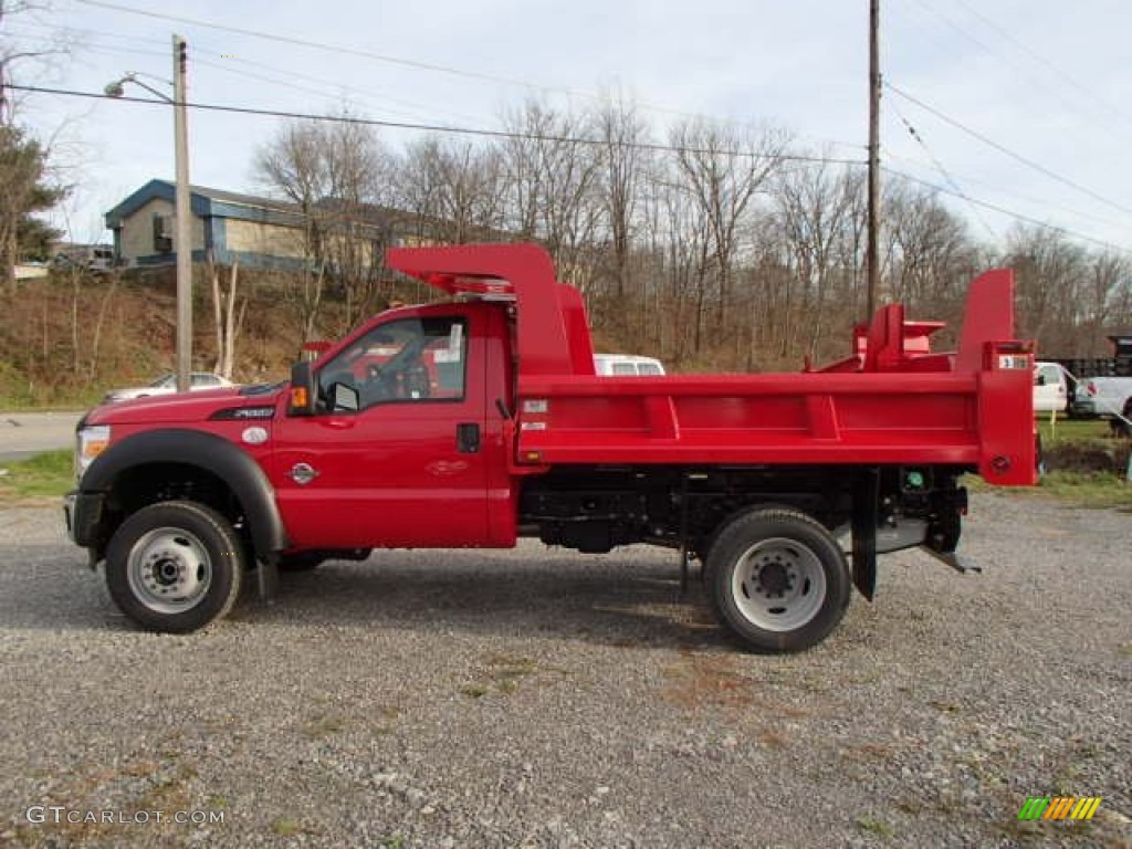 Vermillion Red 2014 Ford F550 Super Duty XL Regular Cab 4x4 Dump Truck Exterior Photo #88149203