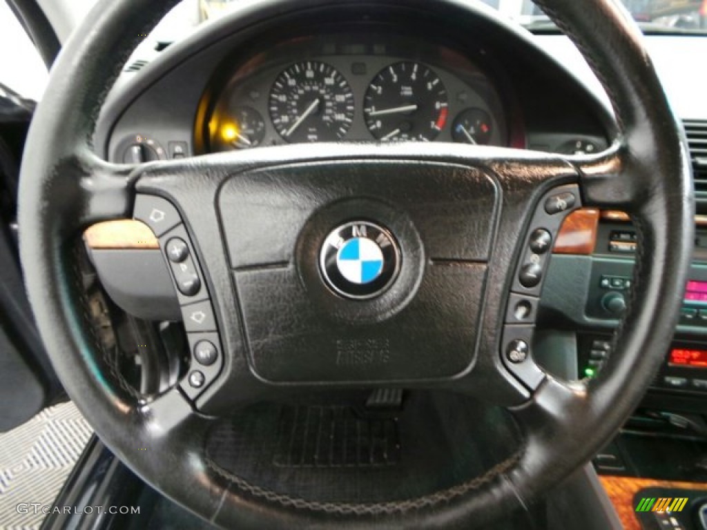 2000 BMW 5 Series 528i Sedan Black Steering Wheel Photo #88150754